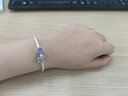 潘多拉（PANDORA）闪耀蓝色纽扣形蛇骨链手链素圈高级情侣款生日礼物送女友 1 16cm 实拍图
