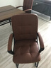 田门前 家用办公椅电脑椅职员椅会议椅学生座椅棋牌室椅有电竞椅游戏椅 PU皮棕色 复合革 不可调节 固定扶手 实拍图