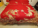高端真丝棉四件套结婚床上用品婚庆龙凤刺绣大红纯全棉喜被十件套 龙凤呈祥【顺丰包邮+精美礼盒】 1.5米床/被套200*230cm四件套 实拍图