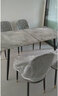 上林春天 岩板餐桌现代轻奢长方形餐桌椅组合家用吃饭桌子中古风餐厅家具 胡桃框架/哑光纯白岩板/羊角椅 1.4m 单餐桌 实拍图