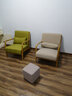 阿拉蕾 单人沙发椅 北欧实木现代简约布艺休闲小户型咖啡厅酒店家具椅子 卡其色棉麻【胡桃色木架】可拆洗 实拍图