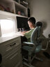 彩虹宝贝 儿童学习椅中小学生家用写字椅可调节手摇升降靠背座椅追背椅 追背椅+旋转扶手-蓝【专利款】 学习椅6-18岁儿童书桌椅 实拍图