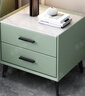 实木轻奢床头柜简约现代主卧家用迷你岩板50cm简约储物收纳柜 果绿色【全实木】双抽 50*40*48cm 实拍图