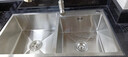 柯邦 洗菜盆双槽304不锈钢洗菜盆水槽双槽加厚防污抗油水槽套餐手工盆 套餐D水槽+下水+圆抽拉龙头 82*45 实拍图