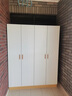米囹衣柜家用卧室出租房用收纳子小户型板木板式简易组装平开门衣柜子 4门【浅胡桃+白】长140宽40高180 2门 x 组装 实拍图