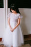 小咔衣浓小女孩公主裙女童花童婚礼蓬蓬纱儿童晚礼服主持人钢琴演出服大童 白色长款 160 实拍图