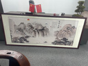 良品大师流水生财山水画办公室挂画中式客厅装饰画靠山图茶室字画风景壁画 流水生财A1 88*208cm宣纸+红木框（热卖款） 实拍图