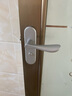 固特（GUTE）门锁卫生间太空铝厕所无钥匙室内卧室房洗手间厕不带钥匙换锁请看 606铝白 【孔距110】锁边距40适35-50mm 实拍图