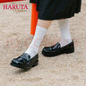 HARUTAHaruta4900日系学生中粗跟圆头英伦风单鞋小皮鞋JK制服鞋乐福鞋女 黑色 39 实拍图