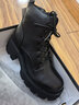 达芙妮马丁靴女英伦风厚底高跟短靴加绒女靴4622607107 黑色/加绒 40  实拍图