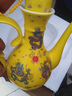 九楼阁 景德镇青花高温陶瓷仿古白酒酒壶酒杯酒具套装高脚杯酒具1壶10杯 黄釉帝王龙 泡沫安全包装+托盘 实拍图