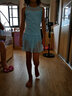 艾舞戈儿童舞蹈服吊带练功服女童芭蕾舞裙宝宝拉丁跳舞裙演出服装 浅蓝（后背交叉吊带） 160 实拍图