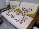 香芋谷色 四季通用布艺沙发坐垫 现代简约沙发巾 沙发盖布防滑刺绣沙发垫 米白色 70*72cm靠背巾-单片 实拍图