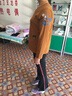 蕾诺希2024春装新款百搭长袖t恤女秋衣棉外穿简约打底衫纯色上衣8198 驼色 XXL 实拍图