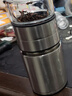 唯万茶水分离保温杯316不锈钢泡茶杯迷你便携喝茶水杯定制简约男网红 钢色黑边250ml带杯套杯刷 实拍图