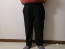 BORURZ 春夏季九分裤男宽松休闲大码运动加肥加大胖子冰丝超薄长裤子 黑色(薄款/冰丝) 7XL适合(270-280)斤 实拍图