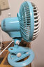 中联电风扇迷你微风扇小风扇小电扇摇头台扇夹扇壁扇家用办公室学生宿舍床头蚊帐ZL12-180 两档调速【带底盘】水晶绿标配 实拍图