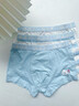 Q21【5A医护纤维】儿童内裤男童女童宝宝小海绵净化裤三角平角3条装 男平角-奶冻蓝/舒芙蕾米/岩灰 3条 100 建议体重26-31斤 实拍图