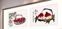 佑圣 新中式餐厅装饰画齐白石客厅挂画沙发背景墙卧室玄关现代简约风格有框画 齐白石双拼（荔枝+双寿）田园柚木色【实木框】 60*40cm（双拼120*40cm） 实拍图