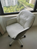 南皇餐椅电脑椅子家用舒适久坐女生卧室懒人椅宿舍学生书桌椅靠背凳子 双层款-米白拼灰-科技布-3级防爆气杆 不可调节 固定扶手 实拍图