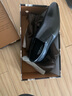 WOUFO英伦真皮尖头皮鞋男潮流一脚蹬松紧口商务套脚皮鞋正装男鞋透气 黑色 38 实拍图