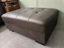 卡森哲 真皮凳牛皮沙发凳换鞋凳方凳梳妆凳搁脚凳脚踏 国产中厚黄牛 长100*宽72*高40咖啡色 实拍图