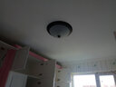 格蕴美式乡村LED吸顶灯简约铁艺灯具圆形卧室北欧阳台过道书房灯饰 黑描金大号48CM 36W【三色光】 实拍图