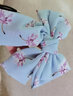 安之尚 日系超仙雪纺大蝴蝶结发夹后脑勺发饰清新甜美碎花弹簧夹发卡头饰 蓝+粉+白【三件装】 晒单实拍图