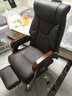 曙光童年真皮弓形椅电脑椅家用办公椅舒适久坐座椅可旋转椅宿舍大学生椅子 深灰色+弹簧包坐垫 纳帕皮【不可旋转】 实拍图