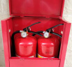浙星 灭火器箱 红色4x2 可放置2/3/4公斤干粉灭火器 2L水基型2KG二氧化碳灭火器两具 消防器材(空箱) 实拍图