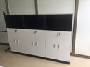 竹筠樓（ZHUJUNLOU） 木质办公柜落地式带锁文件柜资料柜打印机柜茶水柜矮柜 黑色+白门 60长*40深*120高   两门柜 实拍图