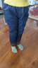 童偎童装女童裤子秋装儿童牛仔裤中大童小女孩阔腿裤秋冬季款加绒棉裤 蓝色春秋款不加绒 120 码 建议身高110-120cm 实拍图