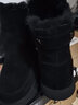 森达时尚雪地靴女冬季保暖增高显瘦加绒休闲短靴ZT804DD2 黑色 36 实拍图