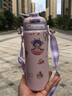 迪乐贝尔儿童保温杯幼儿园水杯男女孩学生上学高颜值双饮吸管杯不锈钢水壶 粉色双饮保温杯 700ml 免费刻字 316不锈钢 实拍图