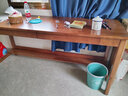 森百龙【顺丰速发】实木双人位书桌简约家用电脑桌写字桌学习桌长条桌 胡桃色【双人桌真橡胶木材质】 180*60*75cm 实拍图