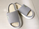 洁丽雅亚麻拖鞋女夏季室内家居家用防滑透气四季情侣日式棉麻布拖鞋男夏 浅灰 40-41 (适合39-40码) 实拍图
