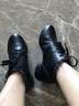 卡路奇真皮舞蹈鞋女软底现代2025秋跳舞女鞋中跟四季女式广场水兵舞鞋子 黑色全皮 38 实拍图