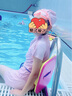 羽克儿童泳衣女童2026新款两件套保守分体式中大童学生速干训练泳装 嫩粉色 150 (L-建议140-150重60-75斤）带胸垫 实拍图