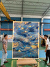 艺术玻璃屏风隔断玄关背景墙入户客厅过道移门窗现代简约抽像财鹿 实拍图