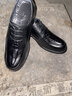 VQGT 春季头层牛皮商务正装大头皮鞋圆头英伦手工男鞋厚底耐磨增高 黑鳄鱼纹手工鞋跟  偏大一码 40 实拍图