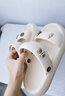 洁丽雅凉拖鞋女士夏季外穿防滑2024新款外出网红时尚沙滩厚底凉鞋女款夏 白色【雪糕兔兔6个】 35-36 （适合34-35码） 实拍图