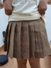 萝美酱百褶裙女夏季短裙jk制服小裙子学院风高腰春秋a字半身裙小个子 浅咖色加长款（抗皱西装面料） S 【建议80-95斤】 实拍图