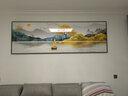 瑞尚（RUISHANG） 新中式客厅装饰画大气山水画横版沙发背景墙画挂画轻奢晶瓷壁画 富水金山 240*80/晶瓷面/适合3.5沙发 实拍图