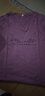 珞妮短袖t恤女2025夏季新款韩版显瘦女装竹节棉V领体恤衫百搭半袖上衣 紫色 英文 M 建议100-110斤 实拍图