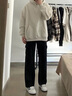 真维斯（Jeanswest）480g重磅短款连帽卫衣boxy潮牌高级感宽松纯色美式帽衫外套男女 杏色（高端定制品质） XL 实拍图