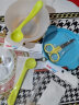 dodopapa爸爸制造辅食碗婴儿专用宝宝外出儿童便携餐具套餐吸盘碗 基础款-猴子-蓝色-右手勺+剪刀 实拍图