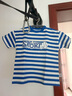 真维斯（Jeanswest）男童t恤短袖夏季新款儿童条纹海魂衫舒适夏装男孩夏天休闲上衣潮 蓝 J棒球运动 100 cm 实拍图