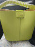 红谷（HONGU）包包女包新款牛皮单肩包时尚编织撞色高级水桶包生日礼物 绿色 晒单实拍图