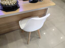 潇崇椅子靠背椅现代简约餐椅家用化妆椅休闲办公椅吧台软包伊姆斯椅子 白色软包【实木腿】 实拍图