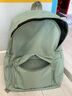 铂呐苓书包双肩包男女大学生初高中旅行电脑简约帆布单肩日常百搭通勤包 纯色双肩包绿色 实拍图